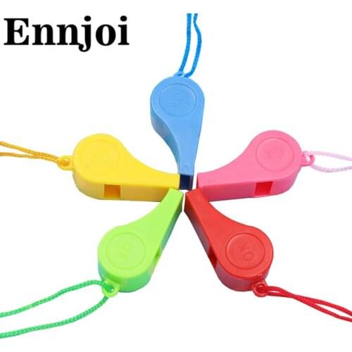 10pcs/pack Colorful Plastic Whistles Children Toy For Outdoor Safety Harmless High Decibel Crackling Lifesaving Whistle