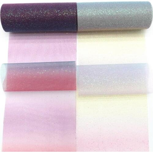 10 yards/roll 6 '15cm gradient gauze ribbon tulle DIY handmade material pompon skirt Christmas wedding decoration rainbow