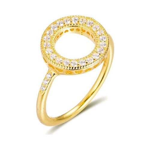 100% 925 Sterling Silver Jewelry Shine Hearts Halo Ring for Women Party Wedding Free Shipping