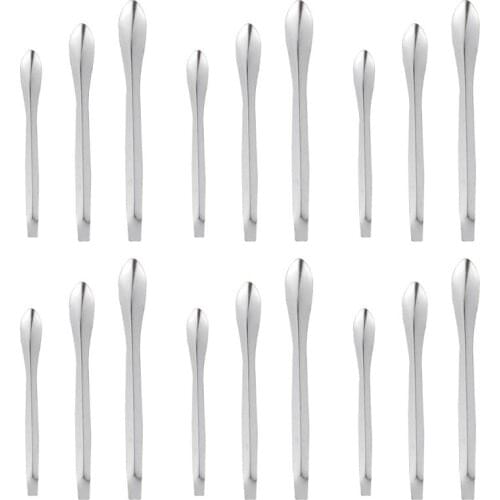 18pcs Steel Laboratory Medicinal Spoon Spatula Experiment Pharmacy Spoon
