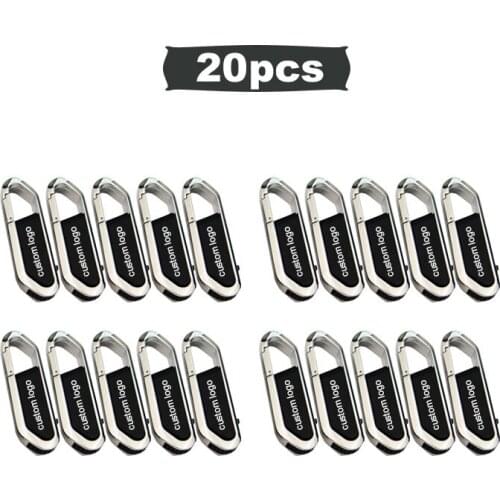 20pcs logo free usb flash drive color Silver 32GB 64GB metal small U Disk pen drive rectangle 2.0 usb Flash Drive memory stick
