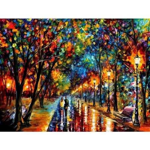 5D DIY Diamond Painting abstract"Rain road lover" Embroidery Full Square drill Cross Stitch Rhinestone Mosaic Home Decor WG097