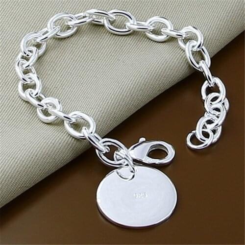 925 Silver Bracelet Lobster Clasp Round Brand Bracelet For Women & Men Party Jewelry Gifts