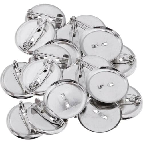 20 Pieces 23MM Metallic Rustless Pin Back Button Base Back Badge Button Supplies Pin Disk Base Pad Customize Personalize Badg