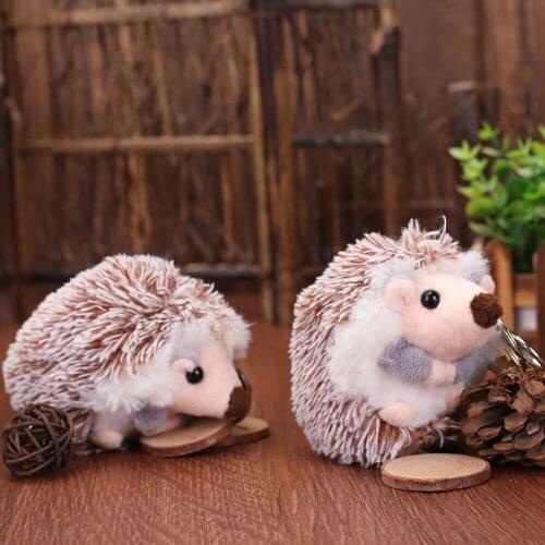 LEEPEE Plush hedgehog keychain Key Holder Car-styling Auto Accessories Car Keyring Creative Gift Women car keychain