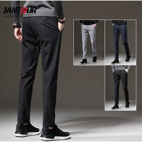 Brand Pantalon Homme Fashion Men Clothing Autumn Winter Casual Pants Men Thicken Straight Trousers Spodnie Big Size 28 36 38