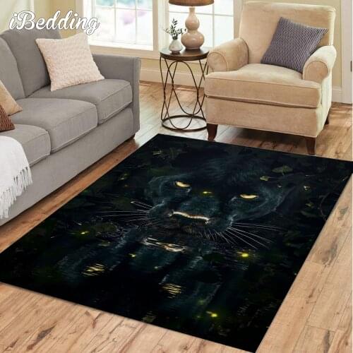 Black Panther and Lion Carpets for Large Home Living Room Tiger Teenager Bedroom Decoration Wild Animals Floor Mat Bathroom Rugs