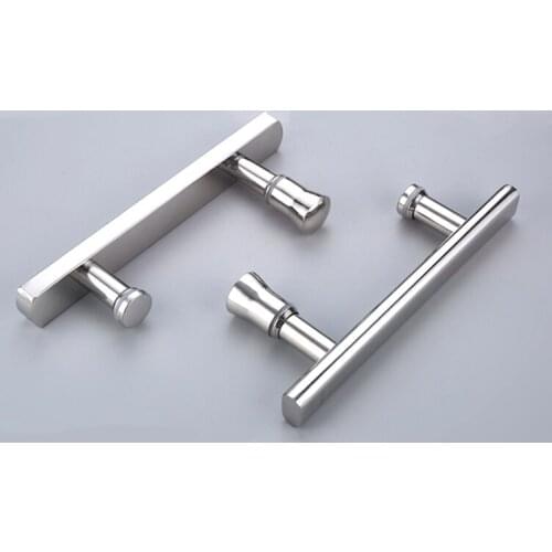 304 stainless steel bathroom door handle Shower room glass door handle hole distance 145mm