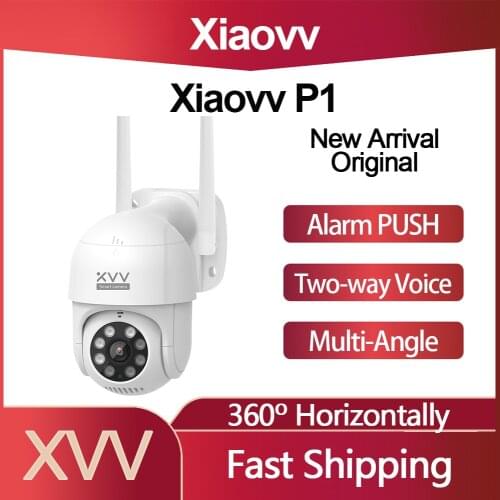 Xiaovv PTZ Action Camera P1 IP65 Waterproof Infrared 8 Night Vision Rotation 2K/1080P HD Quality Lights Stand By Mi Home App