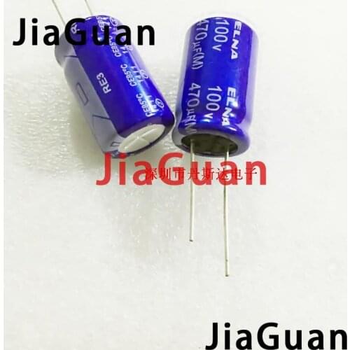 10pcs NEW ELNA RE3 100V470UF 16X25MM audio electrolytic capacitor 470uF/100V blue robe 470UF 100V