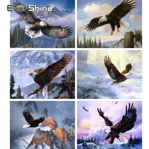 Evershine Diamond Painting Beaded Animal Diamond Mosaic Eagle Cross Stitch Full Set Diamond Embroidery Crystal Full Round Drill