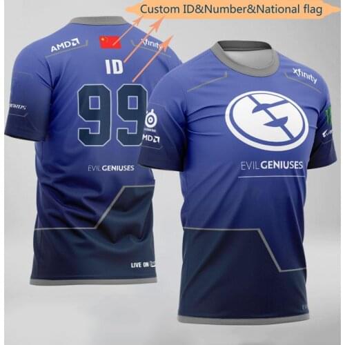 CSGO Dota2 LoL Team Evil Geniuses EG Jerseys Fans Game T Shirt For Men Women Customized ID Tshirts Custom Name Tees Shirt