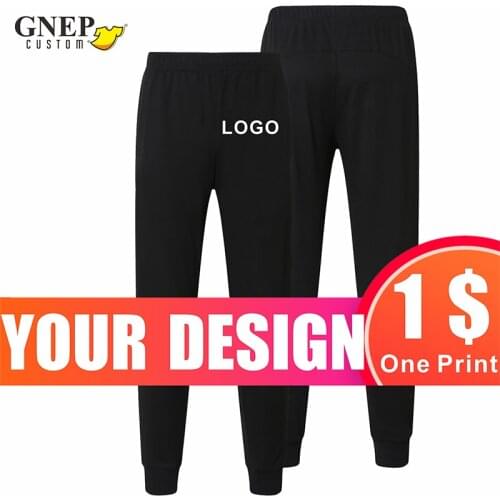 GNEP2020 New Black Sports Pants Custom Drawstring Style Running Slim Cotton Pants Cheap Printing Sports Fitness Casual Pants