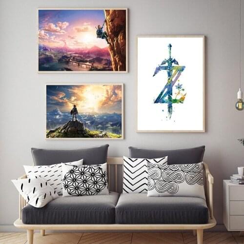 Hot Japanese Games Canvas Art Prints And Poster Breath of the Wild Nordic Modern Style Wall Pictures Living Room Decor