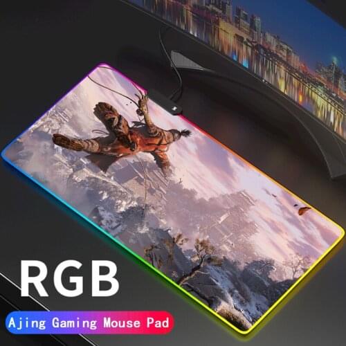 Anime RGB Mouse Pad Xxl Cute SEKIRO Gaming Accessories Play Mat Backlight Slipmat Rgb Mousepad Led Gamer