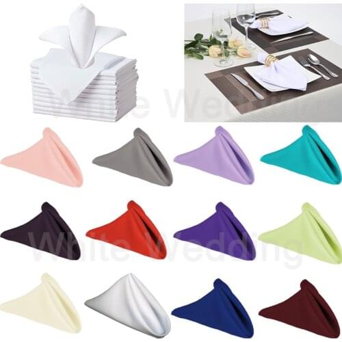 100pcs/lot Pure Poly Square Napkin Handkerchief Hanky for Wedding Party Banquet Dinner Table Decoration Many Color Optional