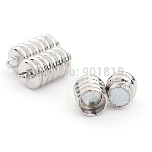 10pcs/lot Hole 2mm Rhodium Color Copper Connector Clasp Strong Magnetic Clasps For Bracelet Jewelry DIY Findings
