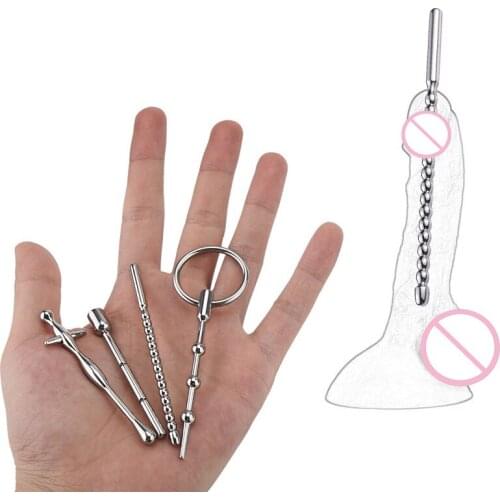 Male Urethral Dilator Masturbator Stainless Steel Penis Plug Long Sounding Rod Adult Sex Toys For Men Urethra Plug Penis Inserts