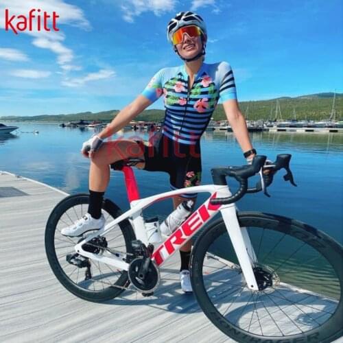 Calfette New Professional Womens Triathlon Outdoor Sportswear Short-sleeved Tight-fitting Cycling Wear Bicycle Casual Wear