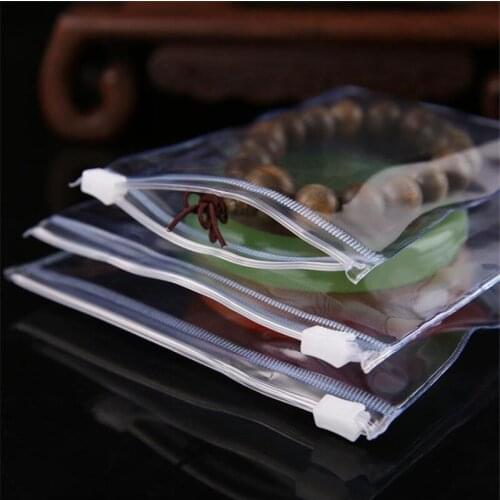 50pcs Thick PVC Clear Zipper Bag Sealed Anti-oxidation Jewelry Storage Bag Soft Plastic Bag Souvenir Moisture Proof Packaging