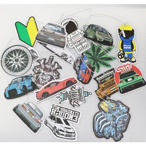 Hanging Solid Paper Wheel Rim Piston Car Air Freshener Car Interior Accessories Parts Rearview Mirror Pendant Japan Robot Aroma