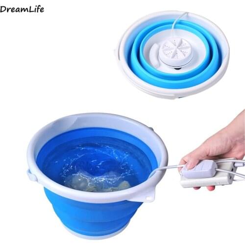 Portable Mini Foldable Washing Machine Rotating Ultrasonic Turbines Washer USB Charging Laundry Clothes Cleaner for Home Travel