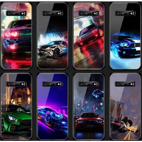 Riccu Super Sports Car GT Phone Case Tempered Glass For Samsung S20 Plus S7 S8 S9 S10E Plus Note 8 9 10 Plus A7 2018