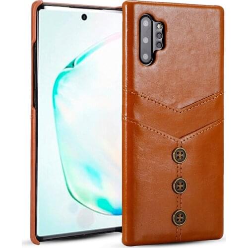 Luxury Vintage leather Case double Credit Card Pocket For Galaxy Note 10 Plus 9 S9 S10 5G Plus S10 E ultra-thin hard shell cover