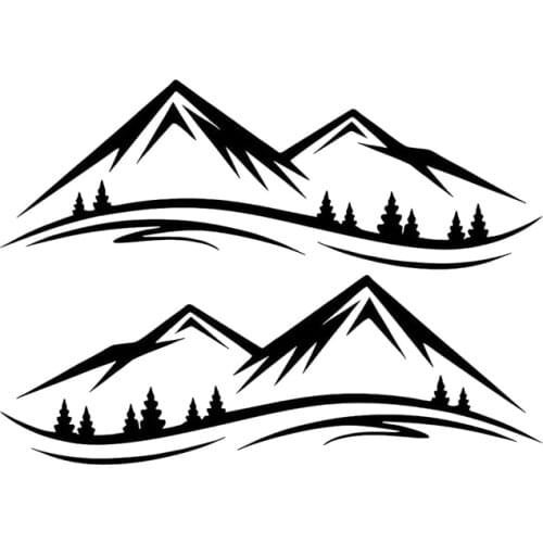 RV Universal Side Body Sticker DIY Mountain River Tree Decal Sticker Decoration For-T5 T6 RV Sticker