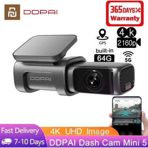 Xiaomi DDPAI Dash Cam Mini 5 4K UHD Android Car Camera 24H Parking Build-In Wifi GPS SR Driving Video 2160P Car Camera