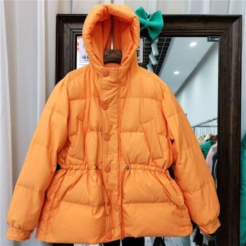 5 Color Hooded Puffer Jacket Winter Female Parkas Korean Long Sleeve Drawstring Women Casual Short Down Outwear Casaco Feminino
