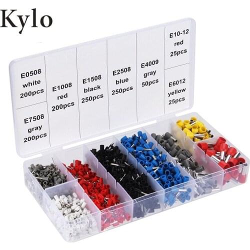 1200PCS/800PCS Tube insulating Insulated terminals Cable Wire Connector Crimp Terminal Set Kit VE cold-pressed European terminal