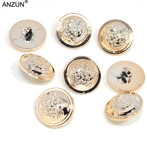 15pcs 21mm Plating Plastic Buttons Fashion Fastener For Craft Light Gold One Hole Button for Sewing Garments DK-17