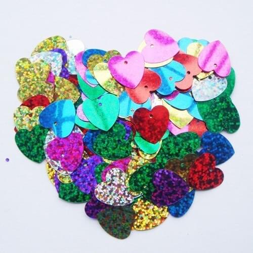 17mm diameter 500pcs/lot assorted colors Heart Spangle Sequins Flat Sew Paillettes For costume accessorys,crafts