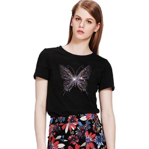 2pc/lot Colorful butterfly hot fix iron on designs iron on transfer fixing rhinestones hot fix rhinestone applique shirt sweater