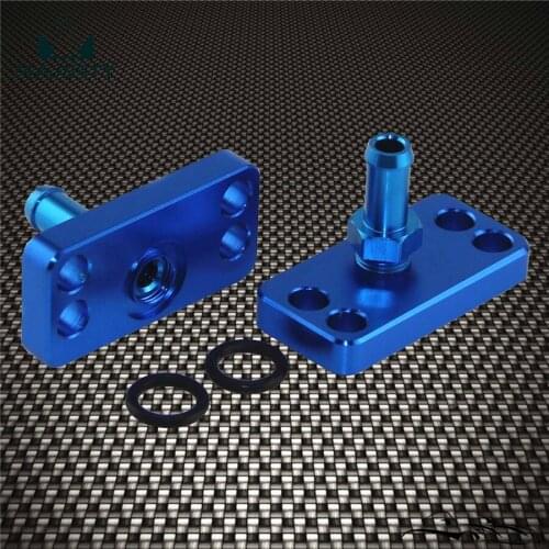 2PCS NEW FUEL RAIL ADAPTER With 6mm Tail For DC2 D15 D16 B16A B18C Blue