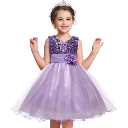 2021 Girls Dress For Wedding Evening Kids Sequin Mesh Ball Gown Princess Dresses Children Party Cosplay Costume Vestidos