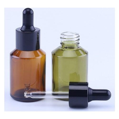 500pcs Oblique Shoulder Glass Dropper Bottle with Glass Eye Pipette 30ml Refillable Essential oils Aromatherapy Reagent Liquid