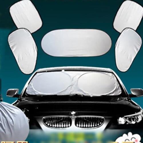 6pcs Foldable Car Window Solar Protection Cover Car Windshield Sunshades/Rear Window/Side Window Sun Shade Cover Reflective