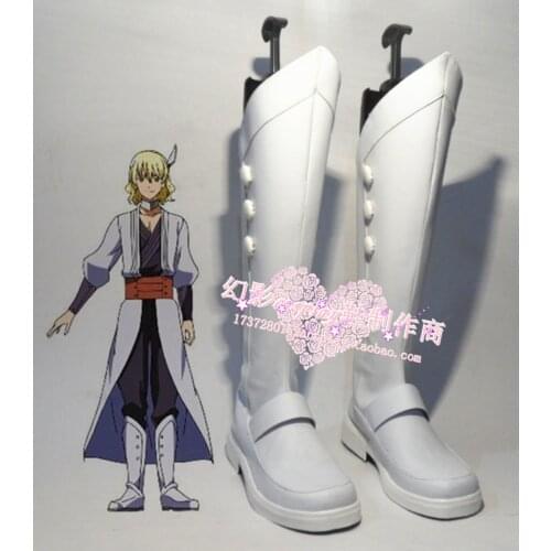 Akame Ga Kill! White Long Cosplay Shoes Boots H016
