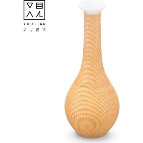 Tea fittings simple ceramic decoration tea ceremony decoration bamboo thread button porcelain flower insert dry flower florets