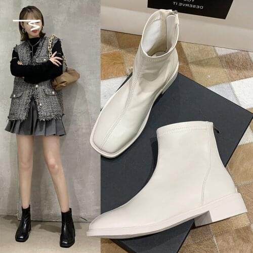 Long barrel female knight boots 2021 temperament new boots mid barrel 2021 pointed brown net red rice white boots zapatos mujer