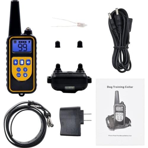 800m Electric Dog Training Collar Pet Remote Control Waterproof Rechargeable with LCD Display for All Size Shock Vibration Sound