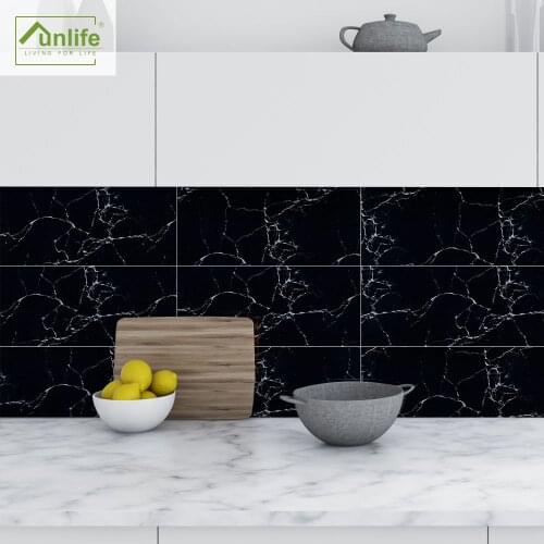 Funlife® 30X60cm Silver White Marble Wallpaper Floor Stickers Self Adhesive Waterproof Tile Sticker for Bathroom Furniture Decor