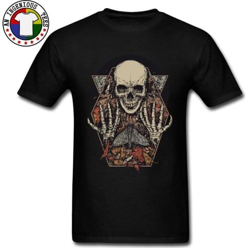 Group Gift New Tees Skeleton Skull O Neck T-shirts Summer/Autumn Baisc Short Sleeve T Shirt Heavy Metal Band Hip-Hop Clothing