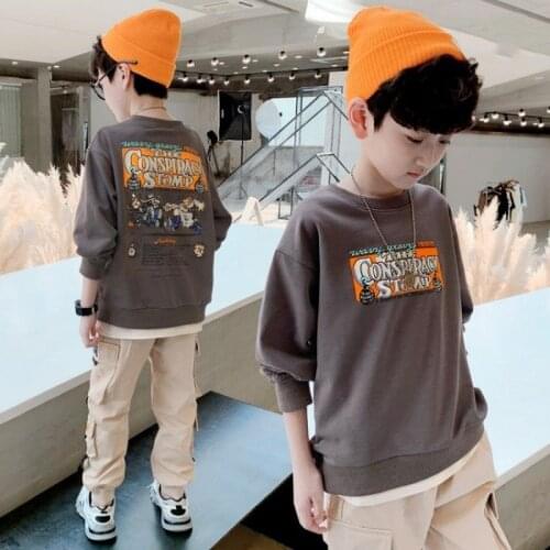Cotton Spring Autumn Tops Boys Sweatshirts Jacket Coat Kids Overcoat Outwear Teenager Children clothes High Quality