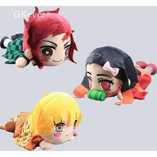 Demon Slayer Kimetsu no Yaiba Kamado Tanjirou Nezuko Agatsuma Zenitsu Plush Toy Dolls Cushion 43*22 cm