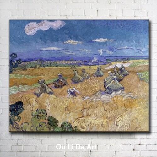 Impression Van straw farmland landscape canvas printings oil painting printed on canvas wall art decoration picture no frame