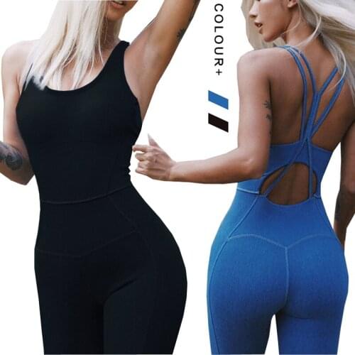 Seamless One-piece Yoga Sets Women Quick-drying Fitness Suits Gym Clothing Back Strap Cross Jumpsuit Yoga Costume Sports wear