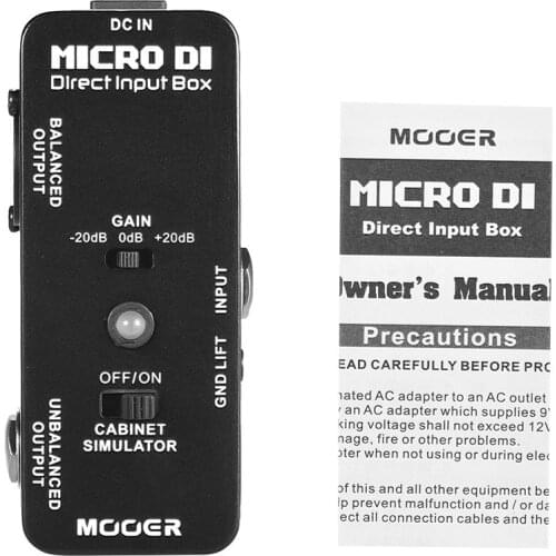 MOOER MICRO DI Guitar Pedal Cabinet Simulator DI Box Guitar Effect Pedal Full Metal Shell Guitar Parts & Accessories